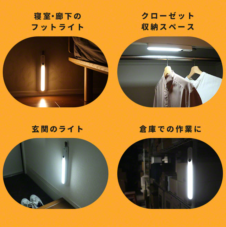 人感センサー ライト センサーライト 屋内 ledライト(3R-LED02WT)