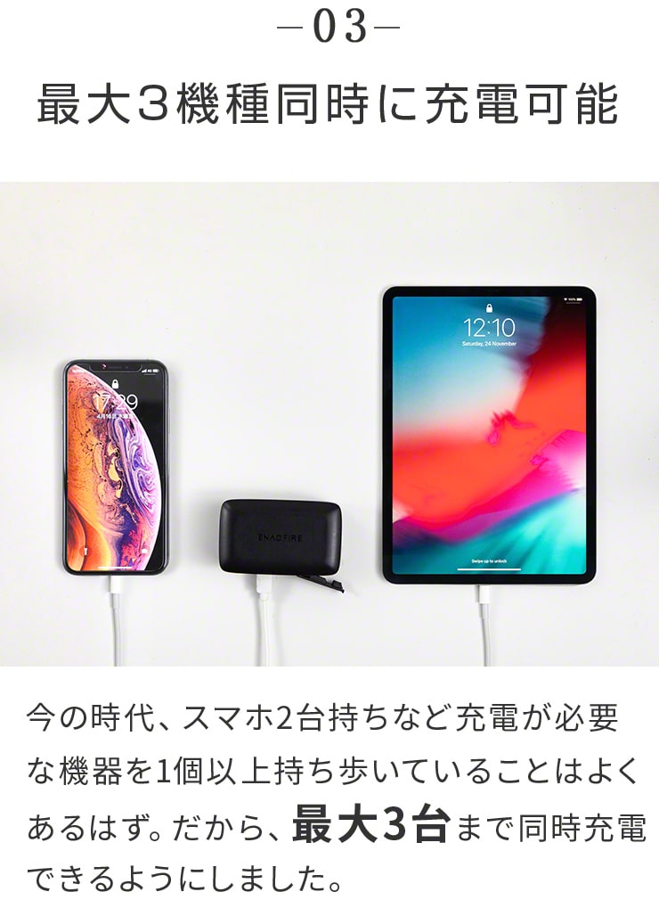 モバイルバッテリー 軽量 小型 type-c タイプc  大容量 10000mAh 急速充電 PD対応(3R-MBR03BK)