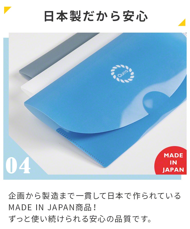 （ホワイト）抗菌マスクケース マスクケース 抗菌 日本製 クリアファイル(3R-MCS02)