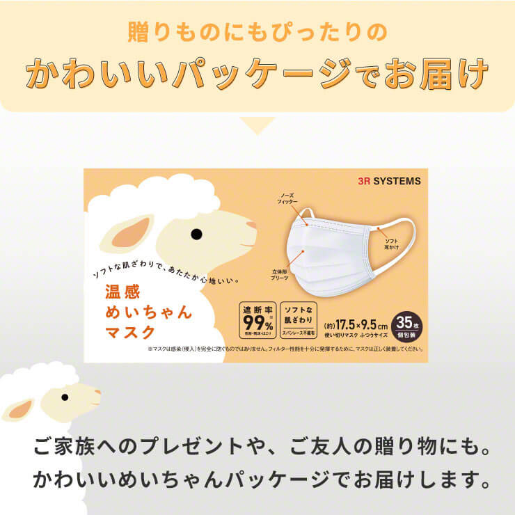 不織布マスク 暖かい マスク 温感 冬 発熱 あったかマスク 温感マスク 冬マスク 不織布 使い捨てマスク(3R-MEI01WT)