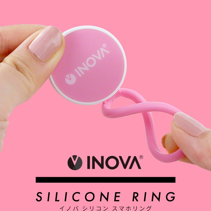 （ブラック）スマホリング シリコン ワイヤレス充電 対応 指痛くならない リング  INOVA(3R-SSR01)