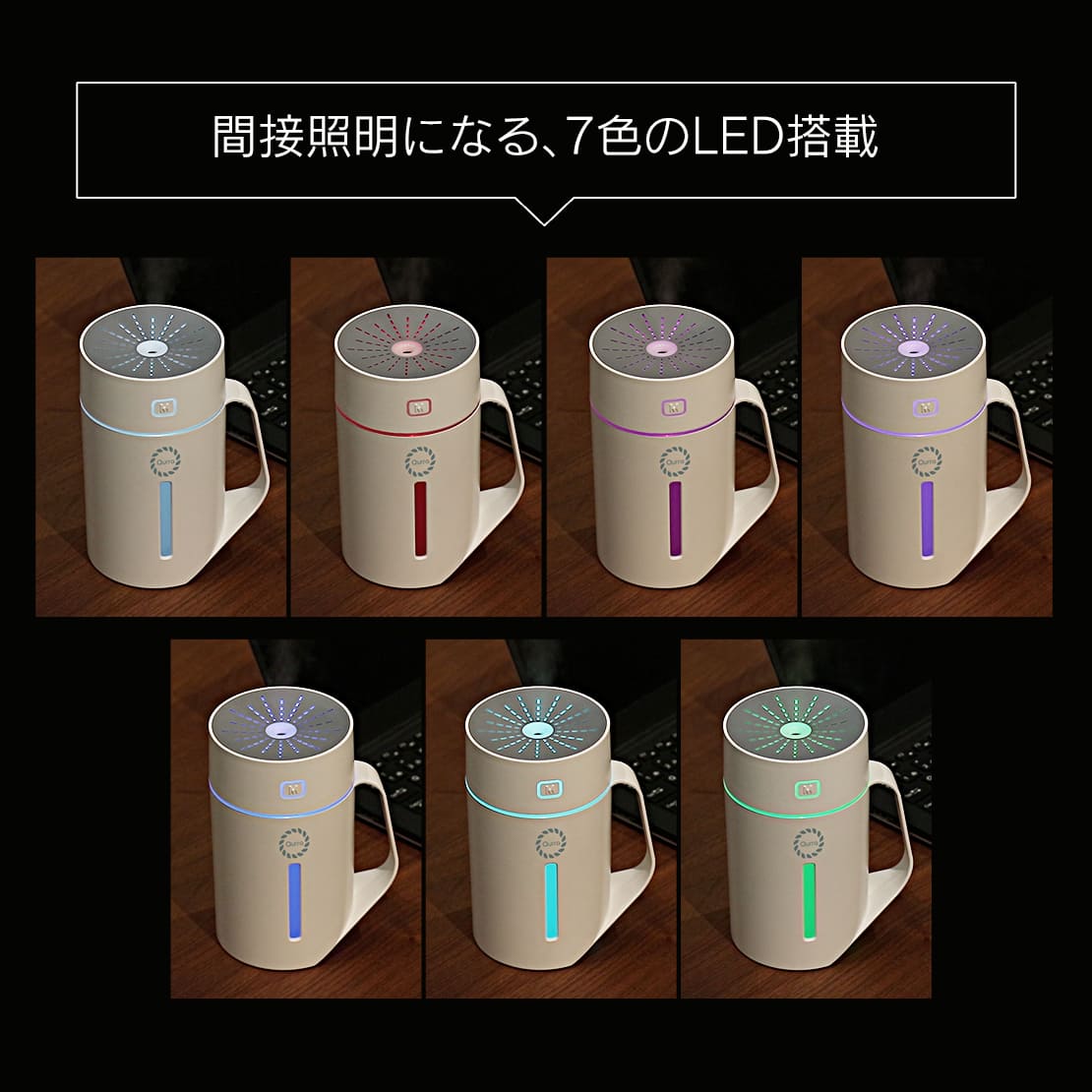 コードレス加湿器 携帯 ミニ加湿器（ピンク）（3R-TMH01）