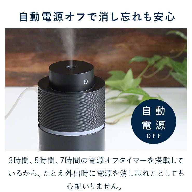 ポータブル加湿器 車内 車用 車載 持ち運び（ホワイト）（3R-TMH03）