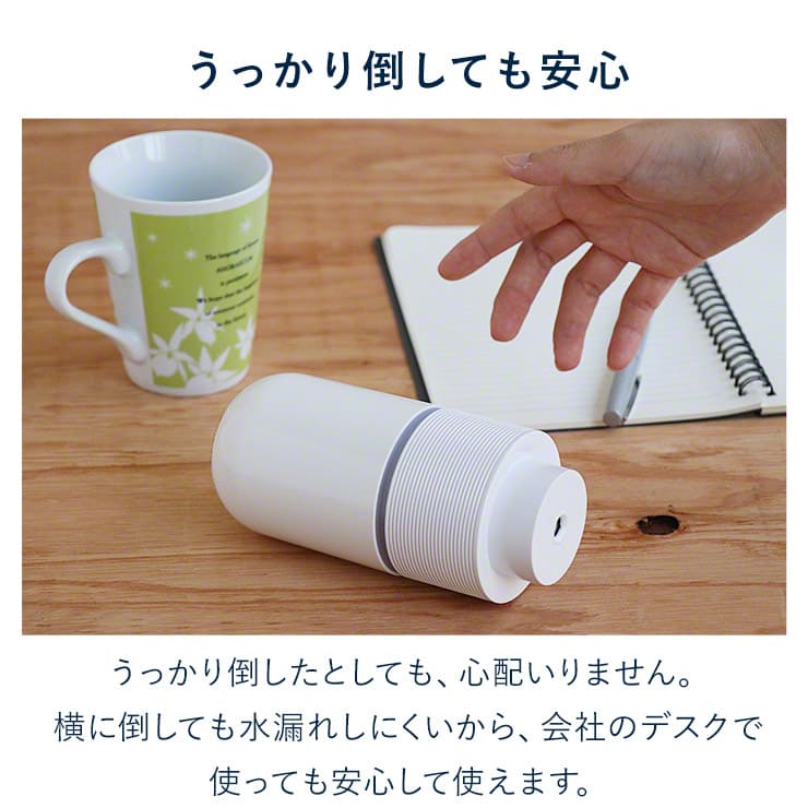 ポータブル加湿器 車内 車用 車載 持ち運び（ホワイト）（3R-TMH03）