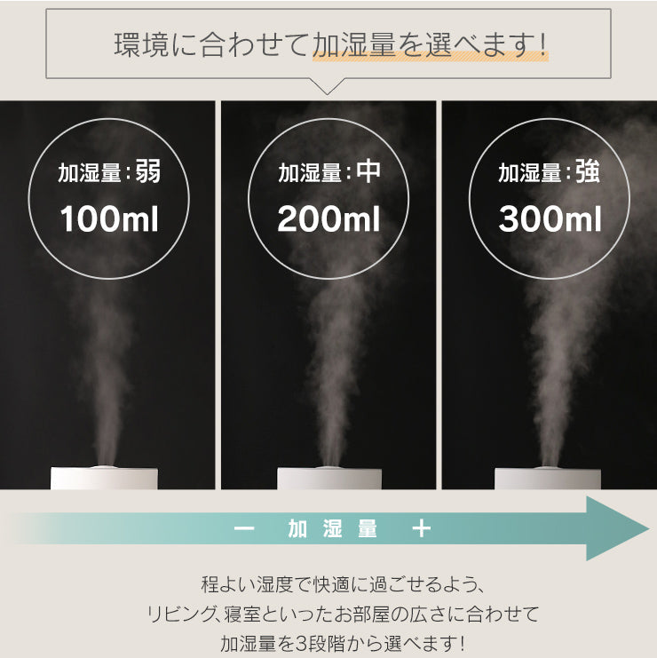 超音波加湿器 4L （3R-UHT03CWT）