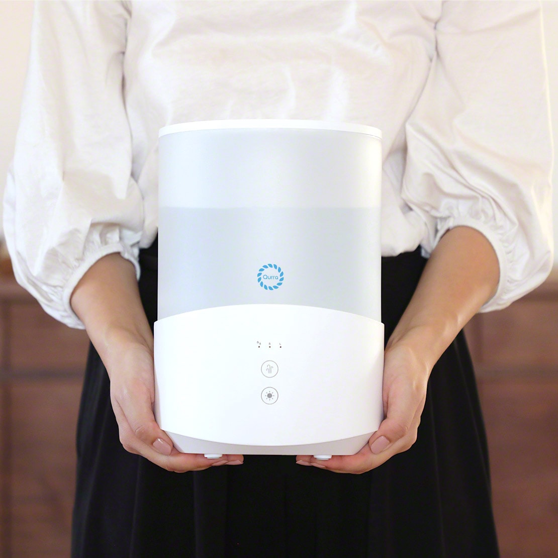 Qurra 置き型加湿器 3R-UHT04WT Qurra 小型 加湿器 アロマ 卓上 おしゃれ 静音 寝室 超音波 上
