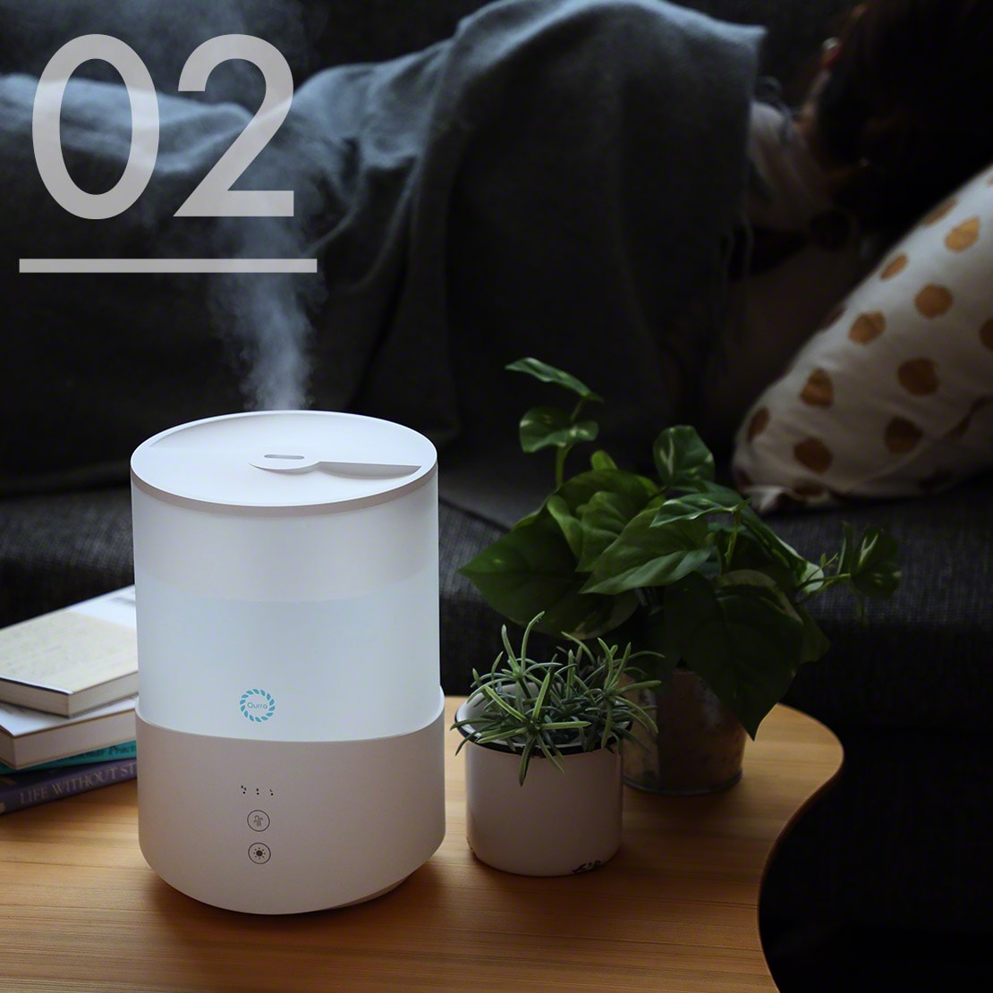 小型アロマ加湿器 一人暮らし 2.5L おすすめ （3R-UHT04WT）