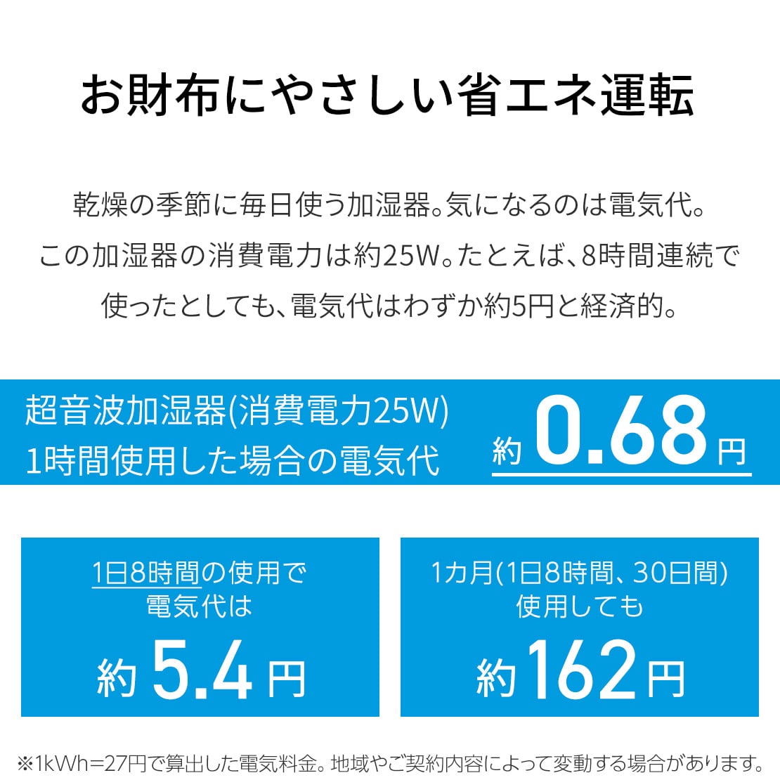 小型アロマ加湿器 一人暮らし 2.5L おすすめ （3R-UHT04WT）