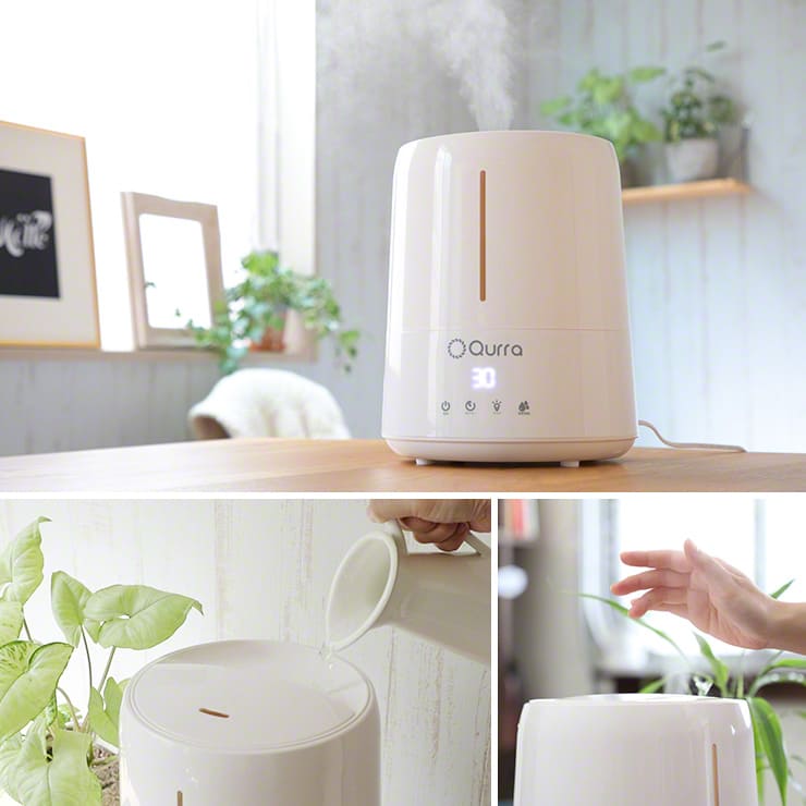 加湿器 アロマウォーター 超音波 抗菌 大容量 4.5L （SET205-UHT05WT）