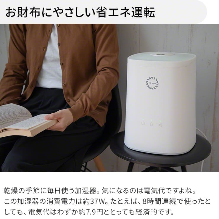 加湿器 大容量 除菌 抗菌 次亜塩素酸水対応 超音波式 4.5L（SET202-UHT07WT）