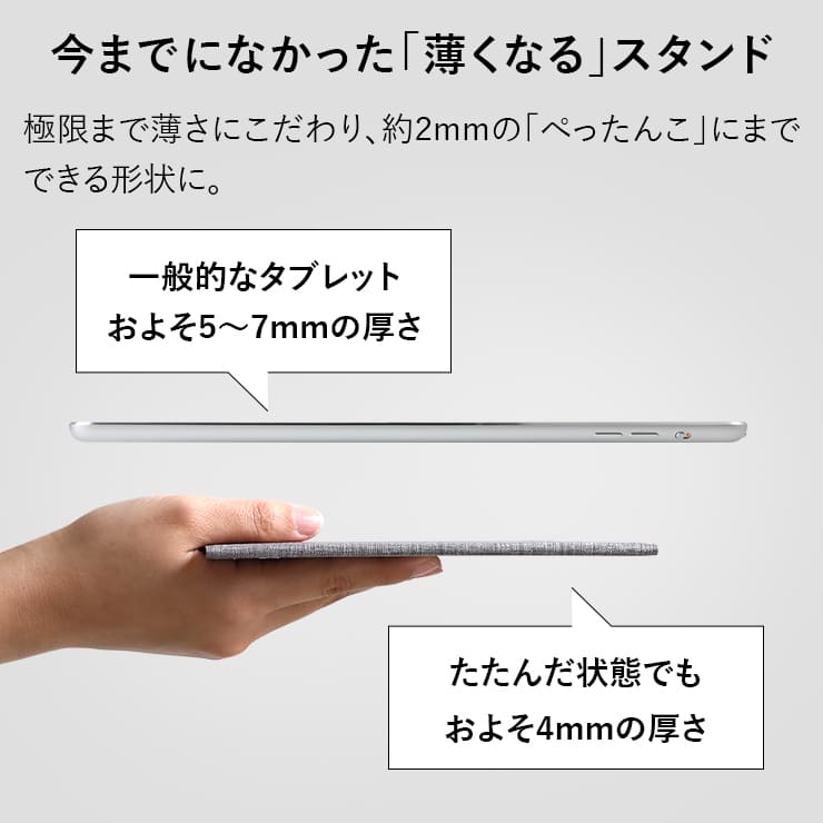 タブレット スマホ スタンド 折りたたみ式 軽量 薄型  INOVA(3R-UST03GY)