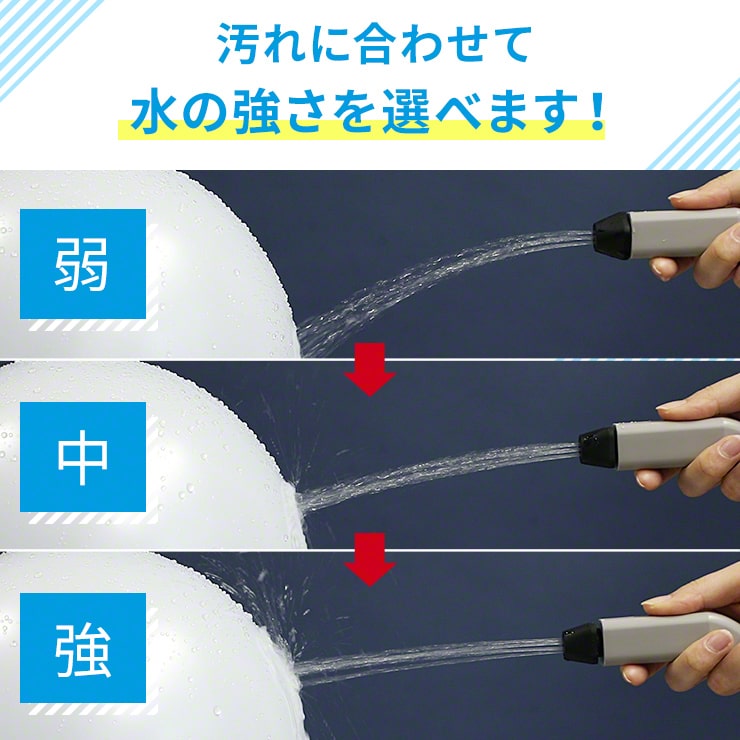 （グレー）ポータブルシャワー 充電式 携帯シャワー 手洗い アウトドア おしり 洗浄器(3R-WSH01)