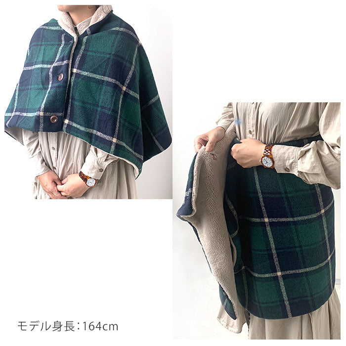 【オーバーチェックレッド・ブランケット】 ブランケット おしゃれ 通販 ひざ掛け 膝掛け かわいい チェック 3way ポンチョ 腰巻 スカート ブランケット 冷房対策 DRAWERPLUS ドロワープラス 73303 73304 73305 73306 73307 73308