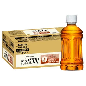 コカコーラ からだすこやか茶W ラベルレス 350mlPET×72本［24本×3箱］［特定保健用食品］［賞味期限：4ヶ月以上］［送料無料］【2?3営業日以内に出荷】【エコ得】