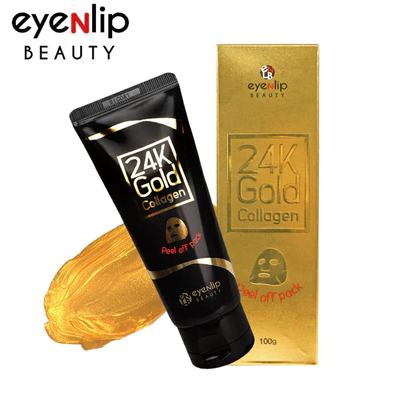 訳あり特価 eyenlip 24K ゴールド コラーゲン ピールオフ パック 100g ピーリングパック 剥がす フェイスパック 角質 毛穴 リフトアップ 産毛 除去 ハリ 弾力 保湿 AHA ペプチド 金 スキンケア 韓国コスメ 定形外 送料無料 友紹 友招【エコ得】