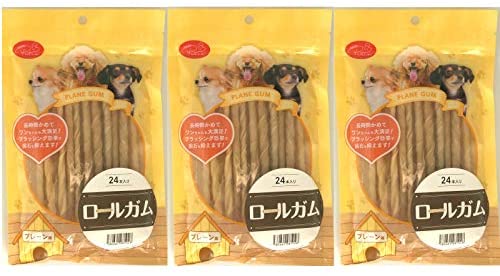 プレーン味・3袋セット PETRO(ペトロ) 犬用おやつ  ロールガム 24本入り