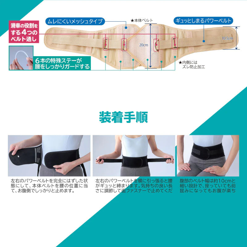 感動歩行 腰椎・骨盤ベルトL 腰痛サポートベルト コルセット ベージュ ベージュ LL】感動歩行(R)腰椎・骨盤ベルト LLサイズ 慢性的な