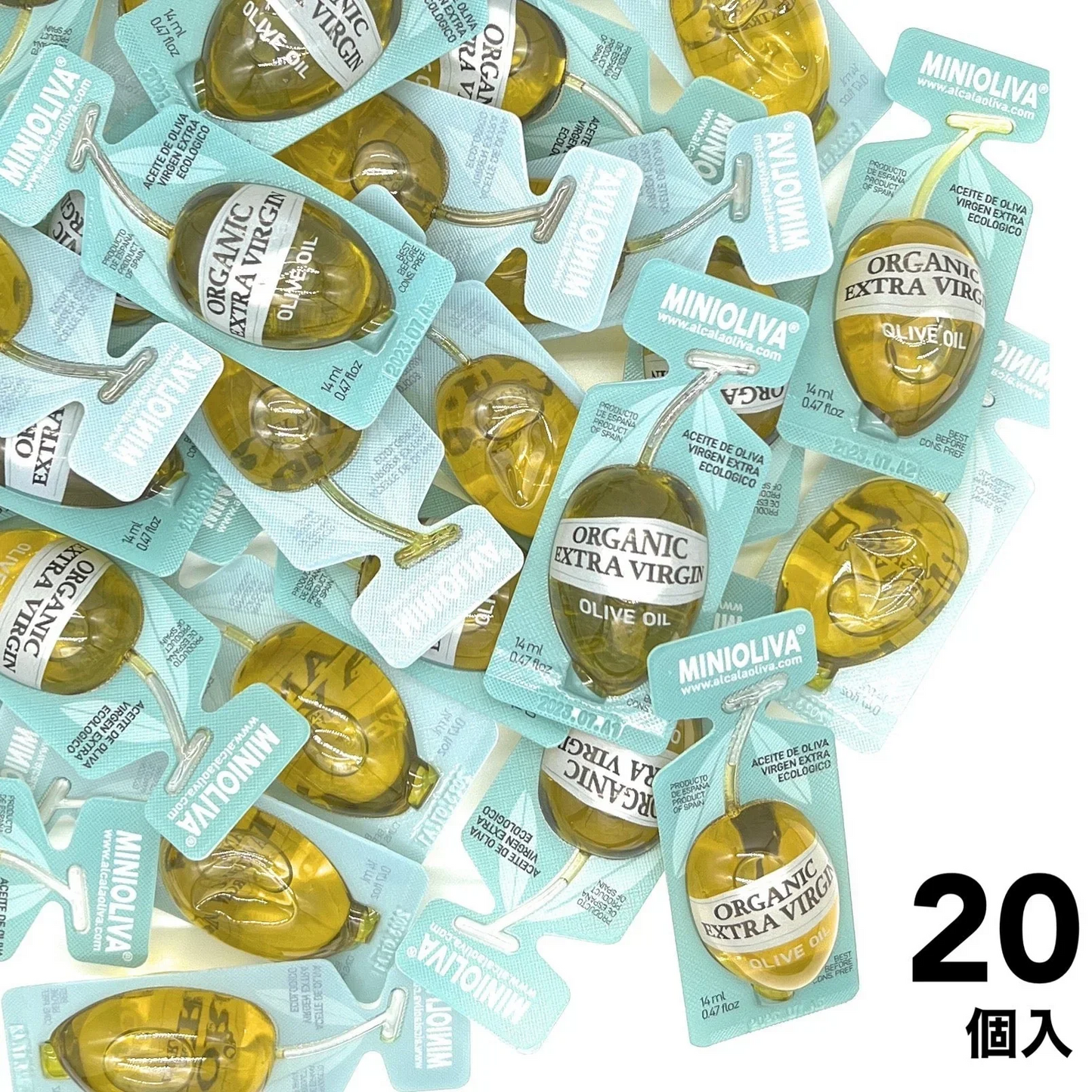 オーガニック エクストラバージン オリーブオイル 12.8g x 20 ポーション アルカラオリーバ ALCALA Oliva Organic Extra Virgin Olive Oil