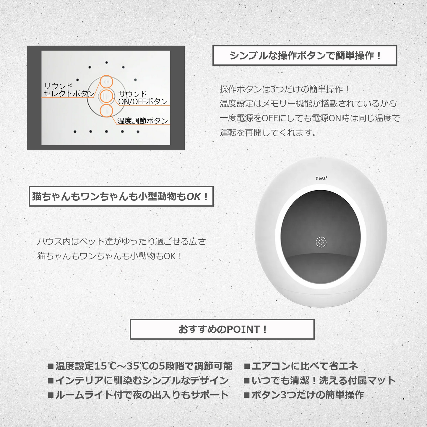 DeAt+温度調節機能付きペットハウス