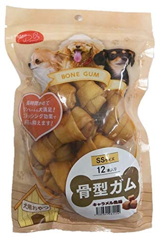 キャラメル味・PETRO(ペトロ) 犬用おやつ  骨型ガムSS 12本入り