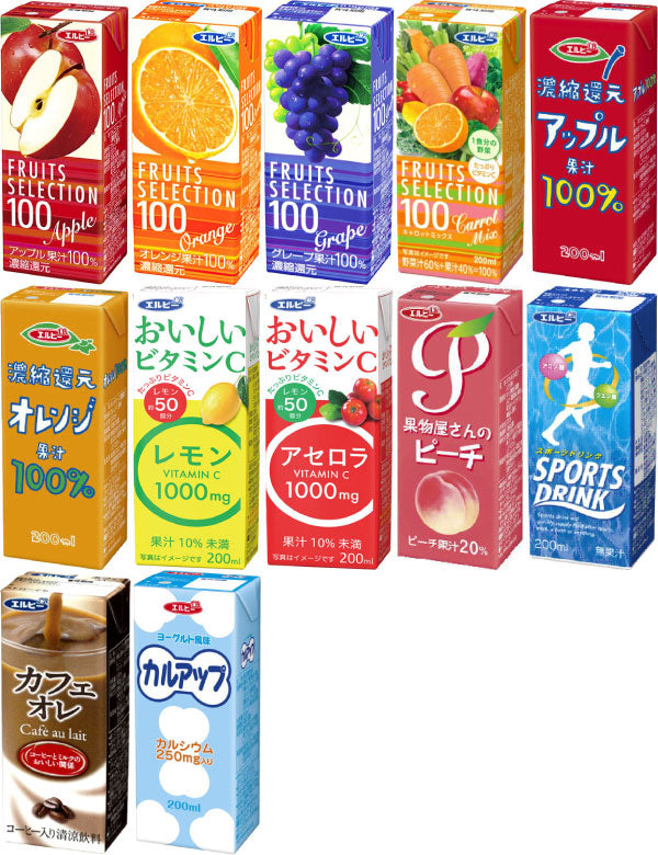 エルビー 果汁 スポーツドリンク 他 200ml 紙パック 選べる 48本 (24本×2) 〔果汁〕