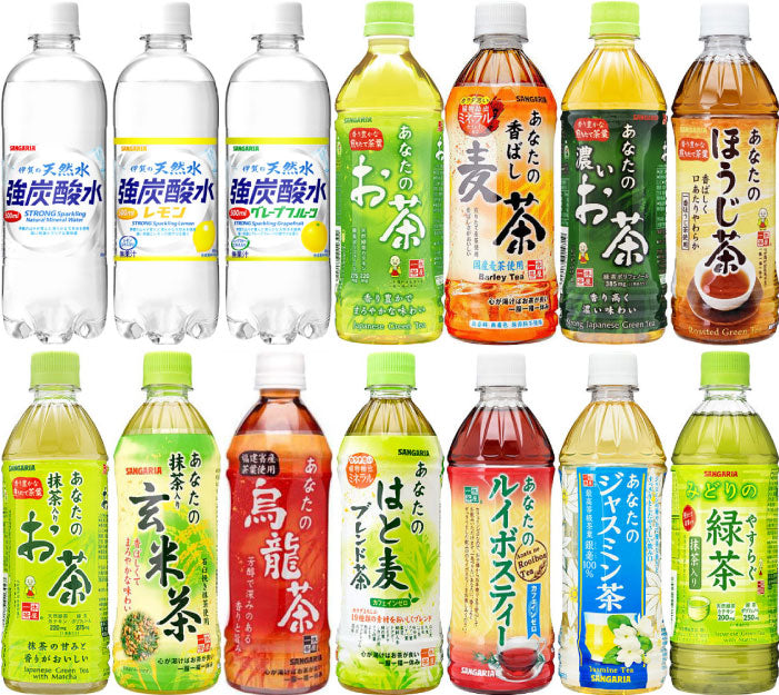サンガリア 伊賀の天然水 強炭酸水 あなたのお茶 他 500ml ペットボトル 選べる 48本 (24本×2)