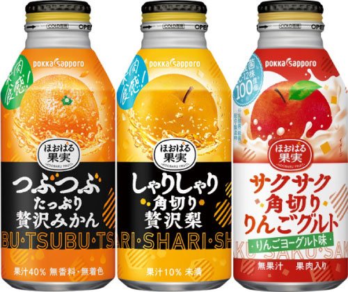 ポッカサッポロ ほおばる果実 400g ボトル缶 選べる 48本 (24本×2)