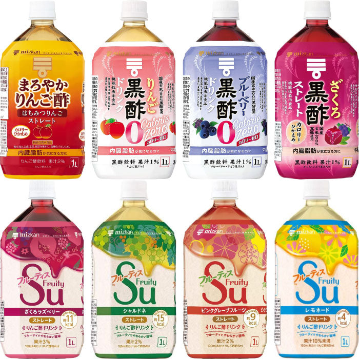 ミツカン お酢ドリンク 黒酢 フルーティス ストレートタイプ 1L ペットボトル 選べる 12本 (6本×2) 〔酢飲料〕