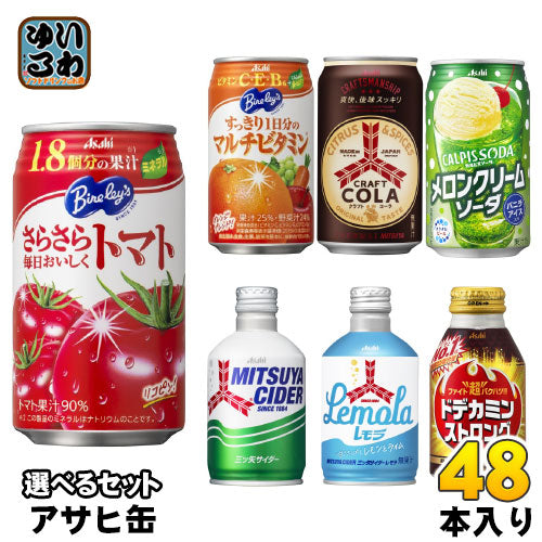 アサヒ バヤリース 三ツ矢サイダー ドデカミン 他 350g 300ml 缶 300ml ボトル缶 選べる 48本 (24本×2)