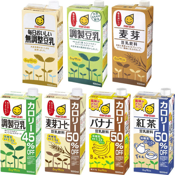 マルサンアイ 豆乳 1L (1000ml) 紙パック 選べる 18本 (6本×3)
