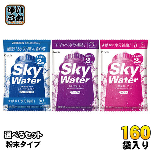 クラシエ スカイウォーター (1L用×2袋) 選べる 160袋 (80袋×2) 〔スポーツ・ビタミン粉末ドリンク〕