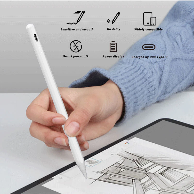 タッチペン タブレット スタイラスペン iPad iPhone Android Windows ペンシル デジタルペン 高感度 学校 ペン先 長時間連続 (番号:134)