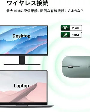 [UGREEN] 無線ワイヤレスマウス グリーン