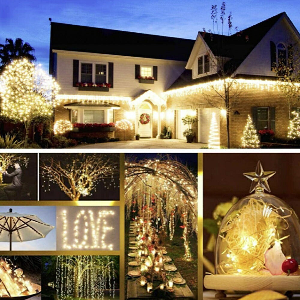 照明 100球 ソーラー充電 LED イルミネーションライト 装飾 バー クリスマス 店舗 インテリア スイッチ付 点灯タイプ DIY フェアリーライト イルミネーション 生活 気分転換 ハロウィン パーティー 電飾 結婚式 ツリー 屋外 飾り 便利