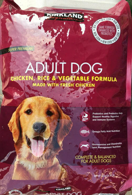 赤 ★即納品★ 【成犬用】(AAFCO試験適合品) チキン&ライス ベジタブル  12kg カークランドシグネチャー スーパープレミアムドッグフード ドックフード 【カークランド コストコ コストコ通販】
