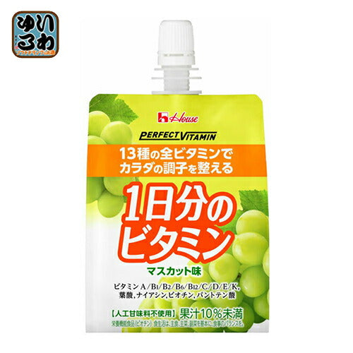 ハウスウェルネス 1日分のビタミンゼリー マスカット味 180g パウチ 24個入×2 まとめ買い 〔ゼリー飲料〕