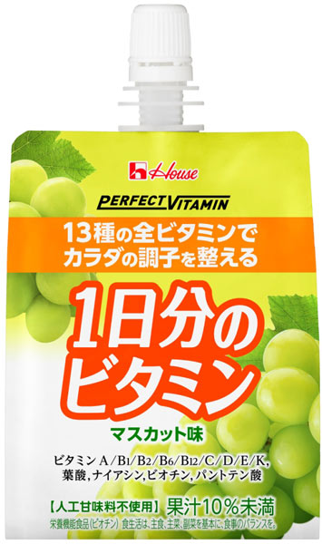 ハウスウェルネス 1日分のビタミンゼリー マスカット味 180g パウチ 24個入×2 まとめ買い 〔ゼリー飲料〕