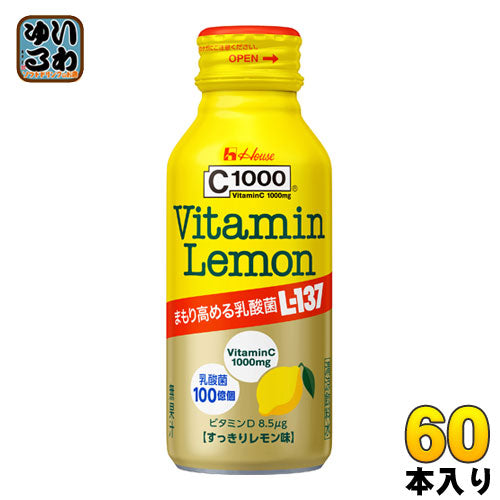 ハウスウェルネス ビタミンレモン 乳酸菌L-137 120ml ボトル缶 60本 (30本入×2 まとめ買い)