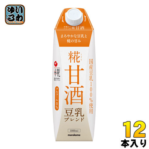 マルコメ プラス糀 糀甘酒 LL 豆乳ブレンド 1000ml 紙パック 12本 (6本入×2 まとめ買い) 〔あまざけ こうじ 米 大容量〕