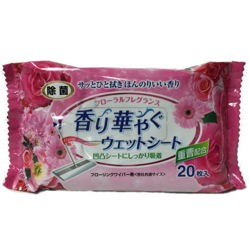 香り華やぐフローリング用ウェットシート フローラル 20枚x3個セット