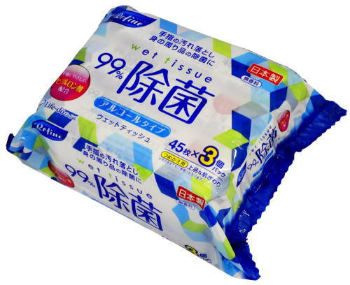 リファイン アルコール除菌ウェットティッシュ 60枚x3Px6個（合計18P）