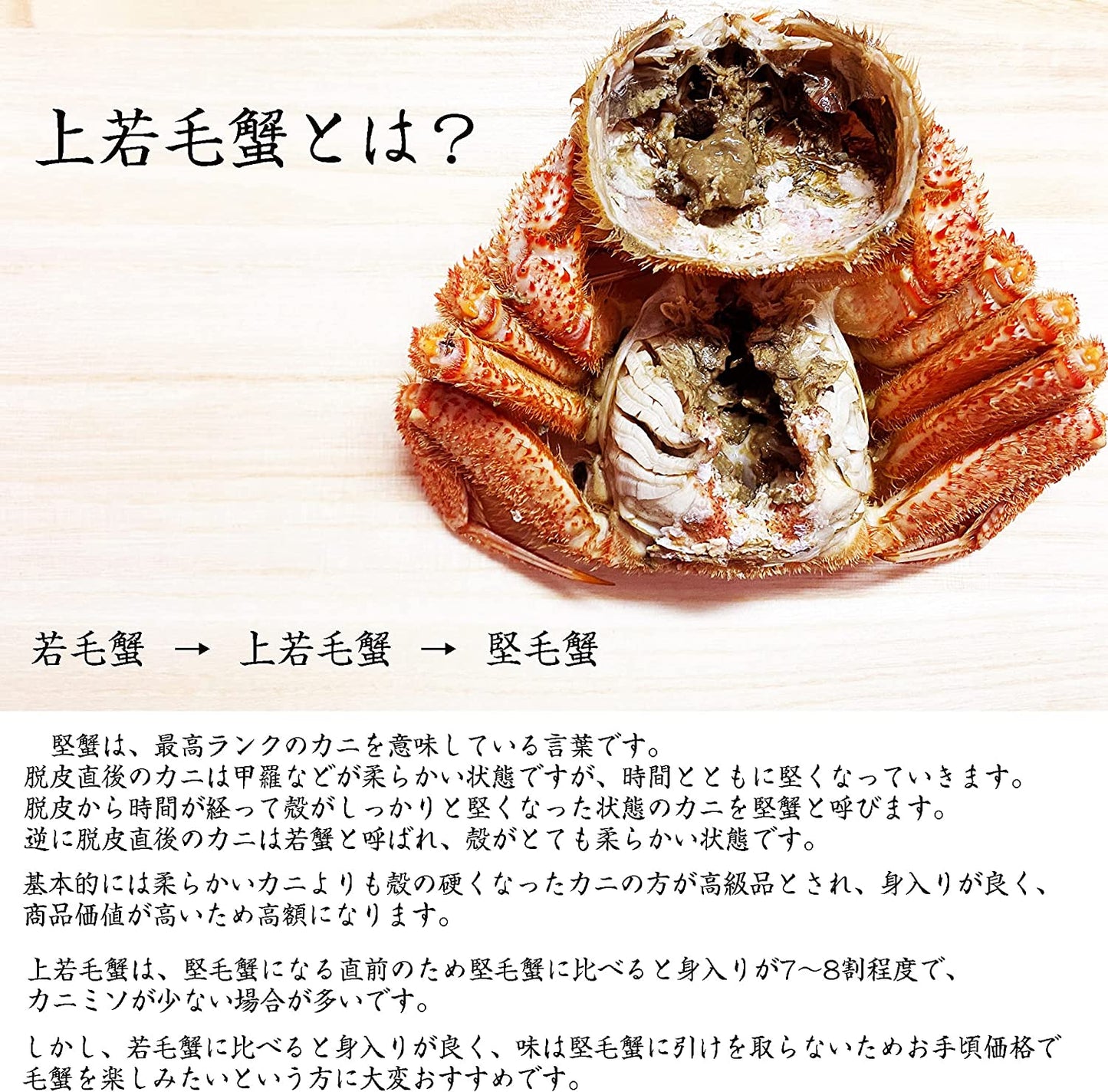 【北海道直送】国産原料 訳あり 冷凍ボイル 上若毛ガニ (中) 2杯 (約400-600g)×2杯 北海道加工 鮮度抜群 ボイル済 冷凍品