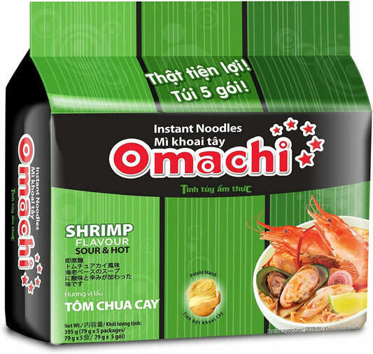 MASSAN オマチ ベトナム インスタントラーメン 海老酸味辛味風味 79g 10袋入り MI KOAI TAY OMACHI TOM CHUA CAY MASAN 79g 10 goi