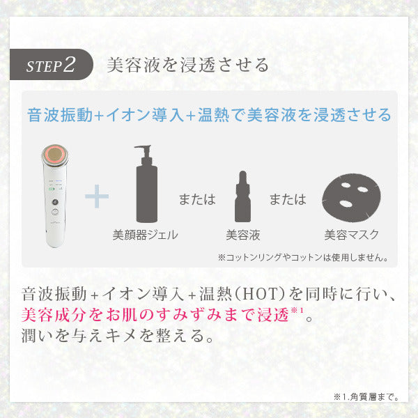 【3人シェア買いでお得】（ホワイト）美顔器ギフトセット / イオンプルレクリエイト メイクのりを良くする リフトアップ