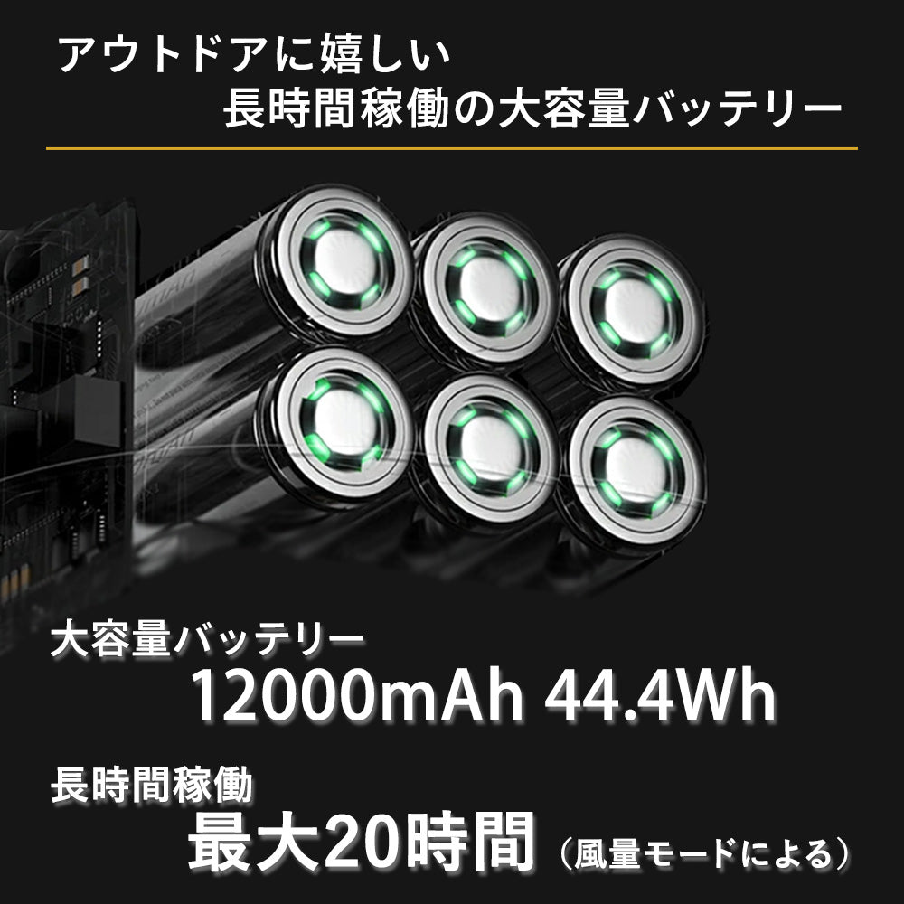 4way LEDライト付き　充電式扇風機