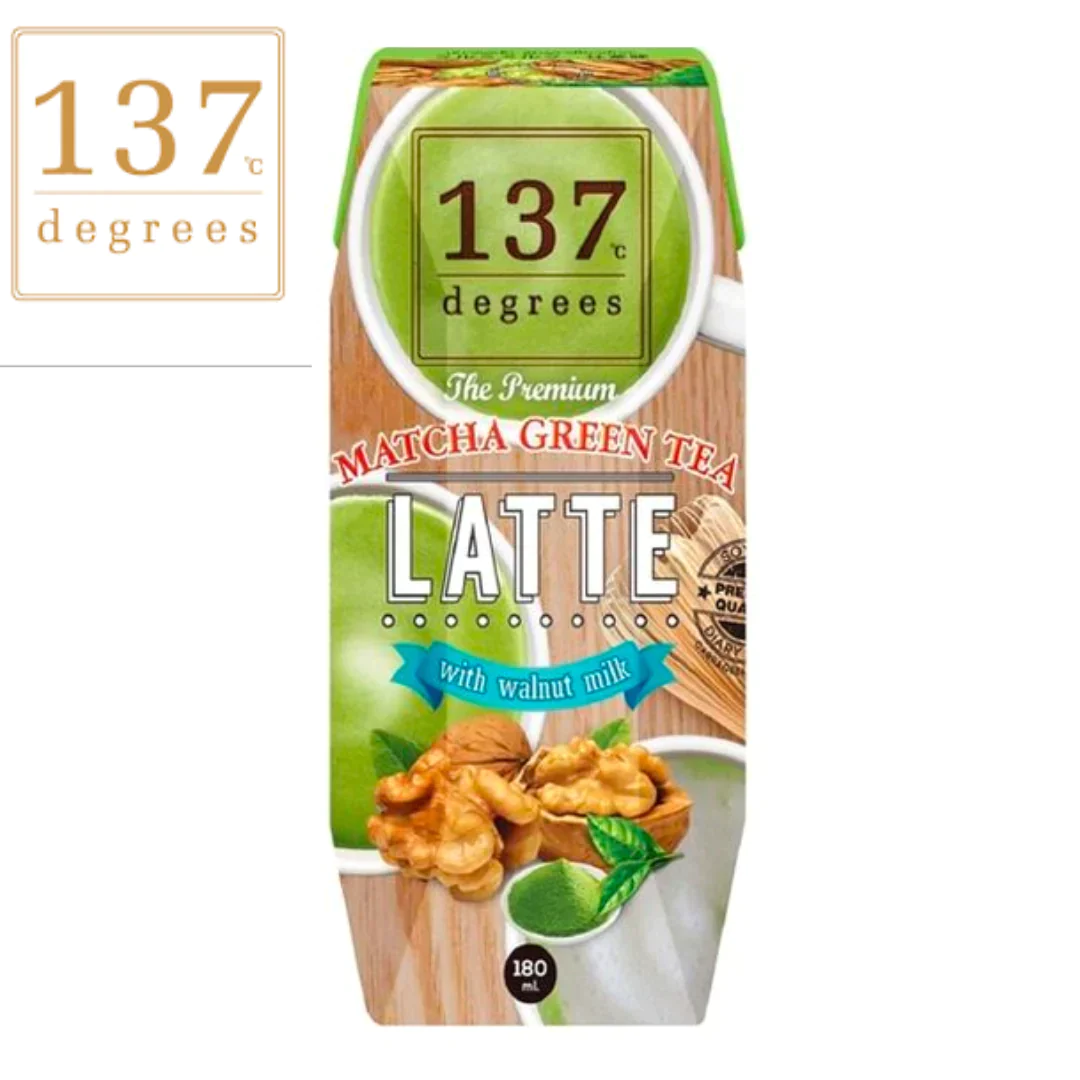 [36点]137degreesウォールナッツミルク抹茶ラテ180ml【エコ得】