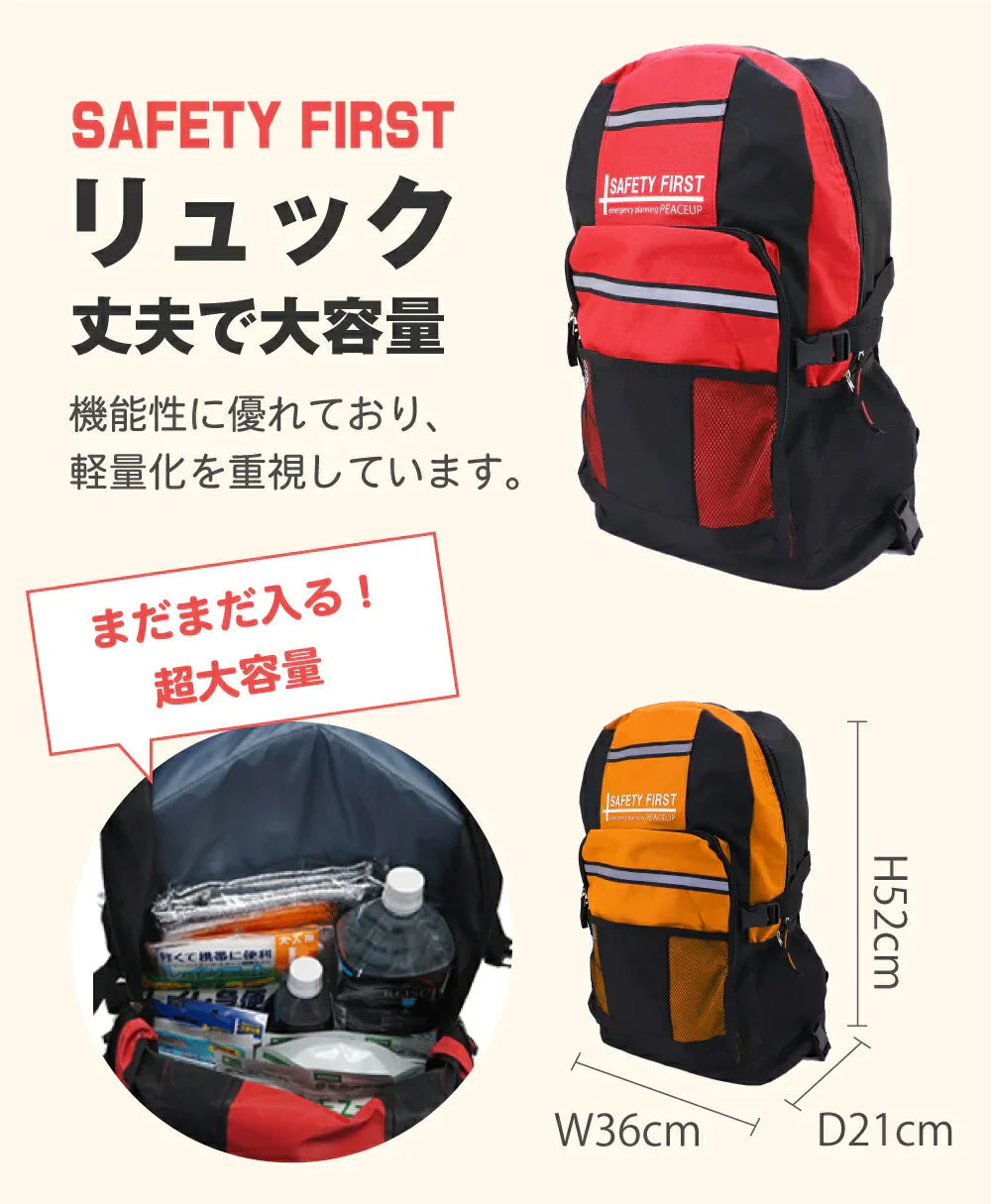 ［1人用］3日間を生き抜く 充実の防災セット 計33点　非常用持ち出し袋 防災リュック(グリーン)【ゲリラセール】
