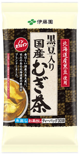 伊藤園 黒豆入り国産むぎ茶ティーバッグ 30袋×10個入〔お茶〕