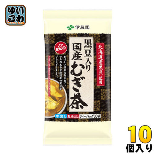 伊藤園 黒豆入り国産むぎ茶ティーバッグ 30袋×10個入〔お茶〕