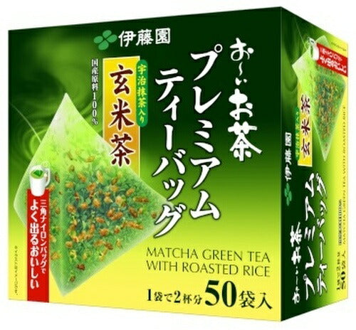 伊藤園 お?いお茶 プレミアムティーバッグ 宇治抹茶入り玄米茶 50袋×6箱 (3箱入×2まとめ買い) 〔お茶〕